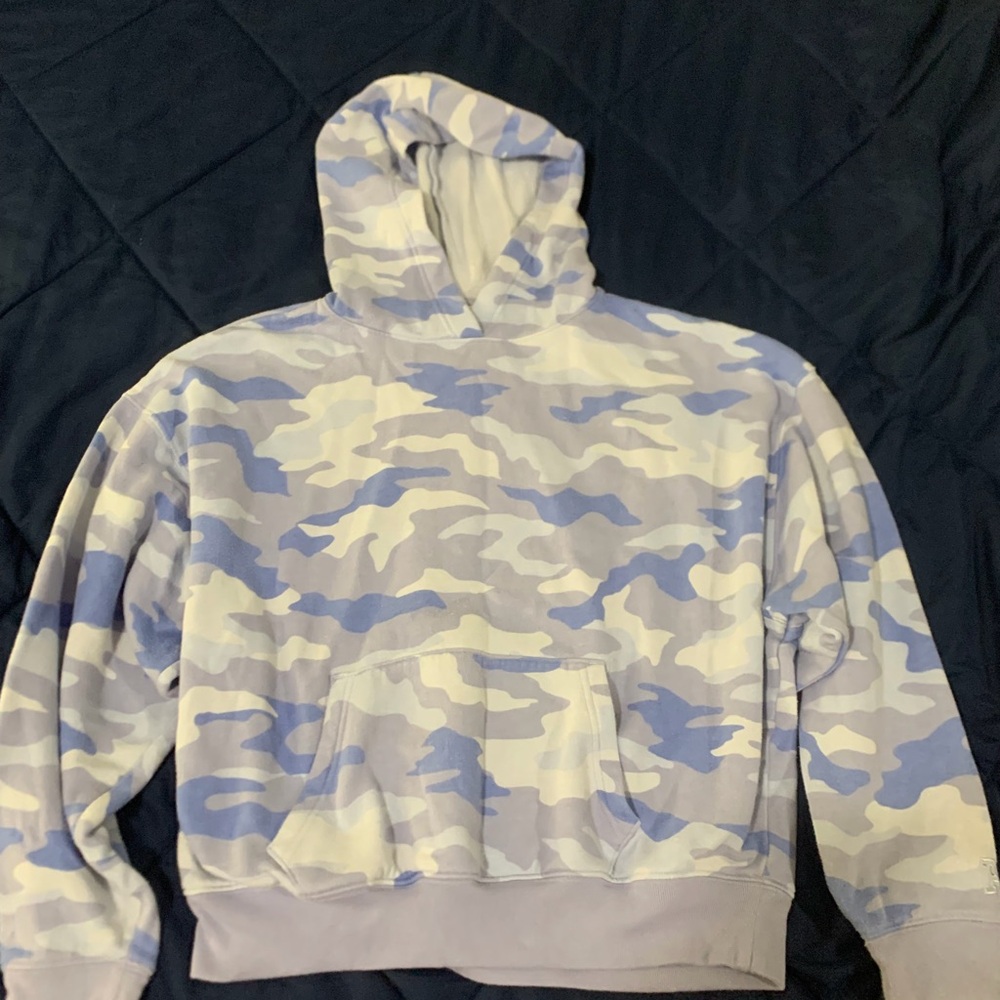 PINK Victoria's Secret Camouflage Hoodie - Blue and White